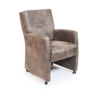 armstoel bruin stoel 199 koopman stoel met armleuning dubbelkussen armstoel fauteuil