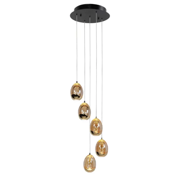 hanglamp golden egg 5 lichts rond highlight verlichting