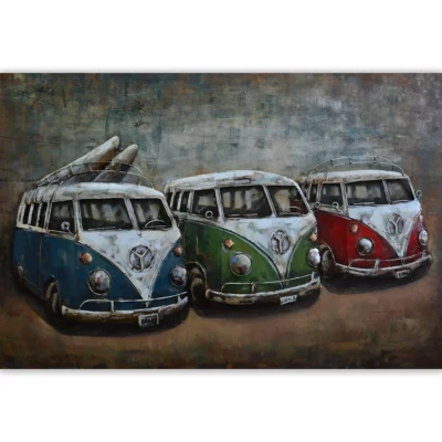 schilderij Volkswagen busjes metaal