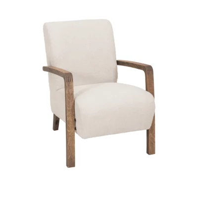 scandinavische fauteuil hout stof licht