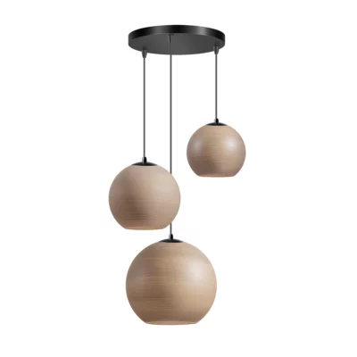 hanglamp orb saturn eth bollen 3 lichts rond taupe