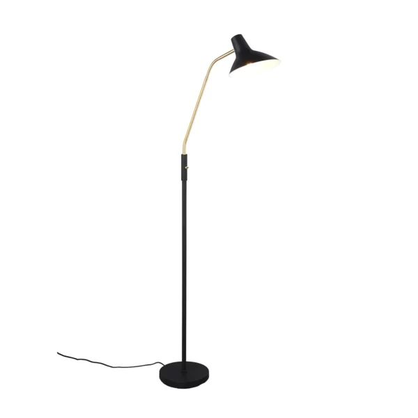 vloerlamp zwart met messing flexibel trendy vloerlamp