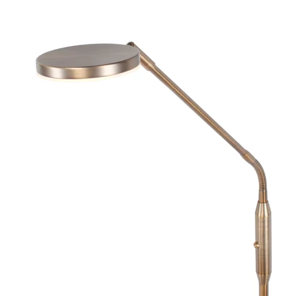 bronzen vloerlamp leeslamp palma flexibel